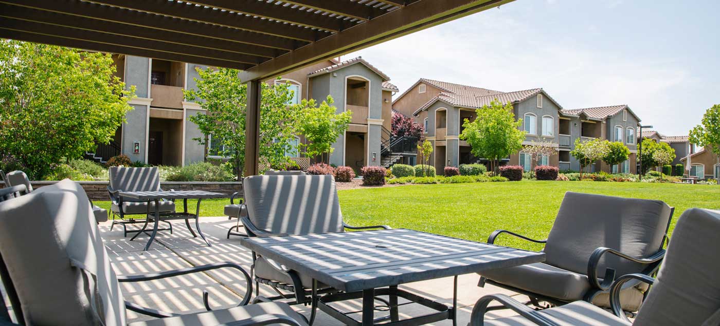 Boulder Creek is a luxurious community built by Spencer Enterprises with comfortable, shaded community patios.